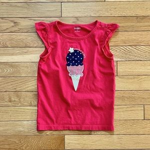 🇺🇸 5T Gymboree red, white & blue ice cream cone sleeveless shirt!
